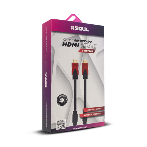 CABLE HDMI 3M REFORZADO SOUL 4K HDMI-N03 - Image 2